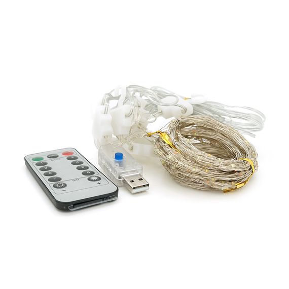 Гірлянда 300LED Штора (Blue), USB+пульт, мідний провід, 8 режимів, 3*3метри, прозора ізоляція, BOX | Зображення 1