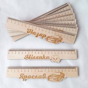 Именная деревянная линейка для детей идеальный подарок для школьника