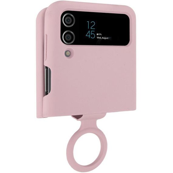 Чохол Foldables Silicone Cover Lakshmi (AAA) для Samsung Galaxy Z Flip4 Білий / White Рожевий / Pink Sand