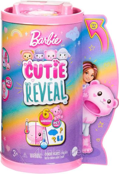 Лялька-сюрприз Barbie Cutie Reveal Chelsea Teddy Bear Plush Челсі в костюмі Ведмежа Тедді Барбі Милашка проявляшка | Зображення 1