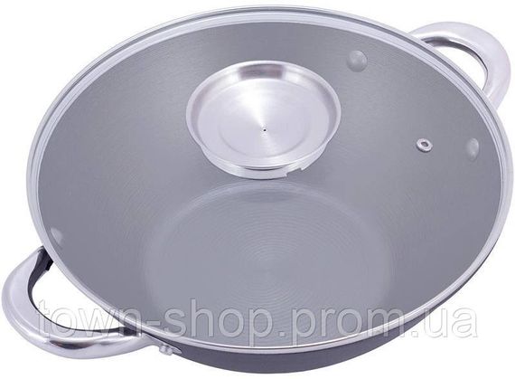 Казан чугунный "Wok" 3.6л, с антипригарным покрытием и аромо-крышкой KM-4806MR | Зображення 3