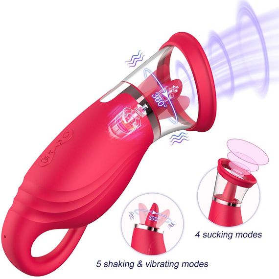 Вакуумный стимулятор с язычком - Licking Tongue Suction Vibrator Erospace Sweet Play A18 Sex Aura | Зображення 3
