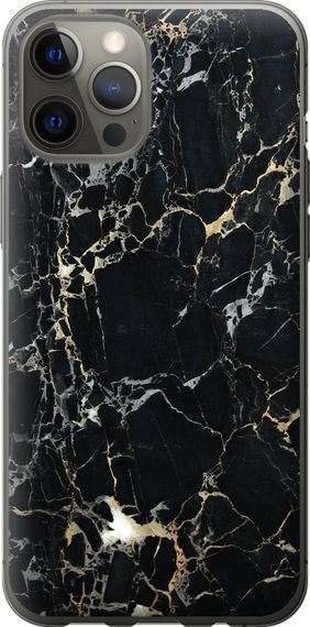 Чехол на iPhone 12 Pro Max Черный мрамор "3846u-2054-17620"
