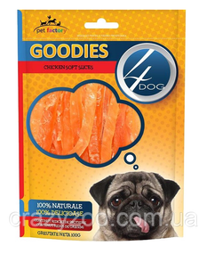Ласощі для собак 4Dog GOODIES м'ясні скибочки з куркою 100г 207910
