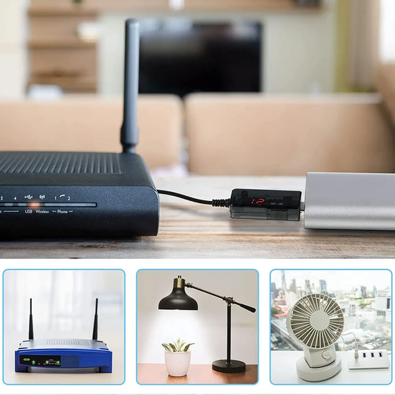 Кабель для роутера USB  12V преобразователь питания от повербанка