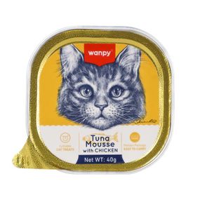 Вологий корм з тунцем та куркою для котів Wanpy Cat Tuna & Chicken Mousse, 40 гр