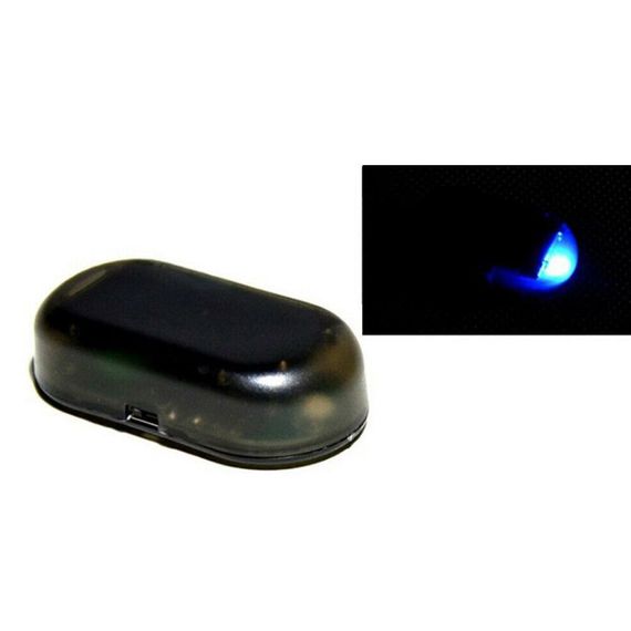 Автомобільна, протиугінна імітація сигналізації. Бездротова на сонячній енергії. Синя | Зображення 1