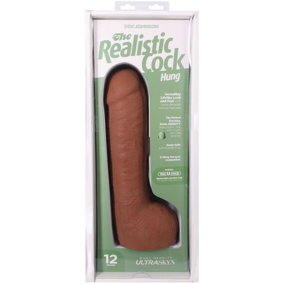 Фалоімітатор Doc Johnson The Realistic Cock ULTRASKYN - 12 Inch Hung with Balls Caramel Sex Aura | Зображення 8