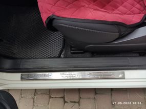 Накладки на пороги 500 (Carmos, 2 шт, нерж) для Fiat 500/500L