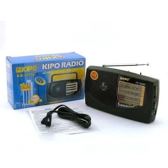 Радиоприемник KIPO KB-308AC - мощный 5-ти волновой фм Радиоприемник fm диапазона, Приемник WB-882 фм радио | Зображення 2
