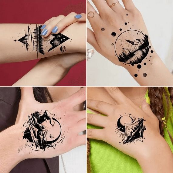 Набір дитячих тимчасових тату "Чорні міні №3" black-tattoo-mini-set-3-3, 30 штук по 9,5*5,5 см | Зображення 1