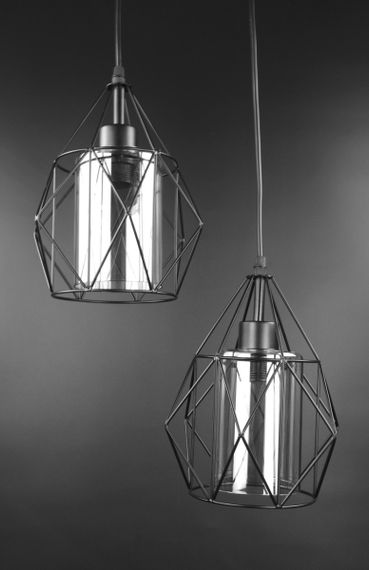 Люстра підвісна LOFT на 2 лампочки 26189 Чорний 40-110х35х35 см. | Зображення 1