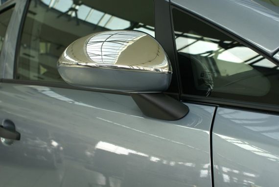 Накладки на зеркала (2 шт, нерж) для Opel Corsa D 2007-2014 гг | Зображення 2