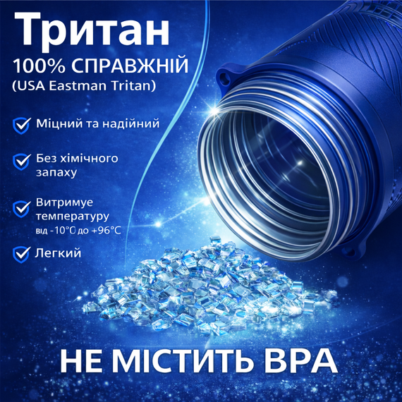 Кружка для кофе и чая с собой 550 мл KANGZYUAN, стакан для воды из тритана с крышкой, синяя | Зображення 4