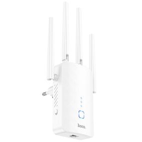 Бездротовий Wi-Fi репитер Hoco HI35 300Mbs 2.4GHz White