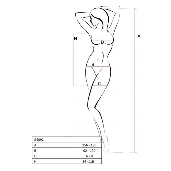 Бодістокінг-сукня з відкритими грудями Passion BS092 red, One size | Зображення 2