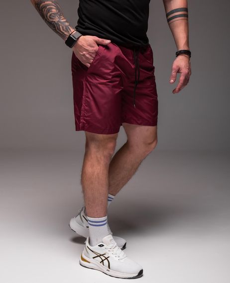 Мужские легкие шорты из плащевки внутри с сеткой RA2040, цвет бордовый, размер S | Зображення 3