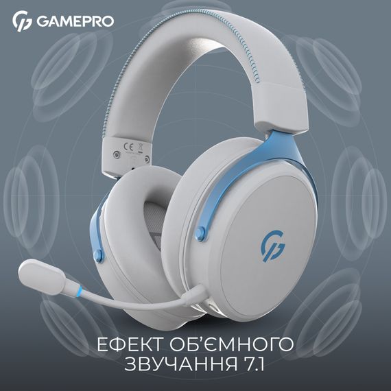 Навушники GamePro Asgard Skadi Wireless White/Blue (HSW191WB) | Зображення 4