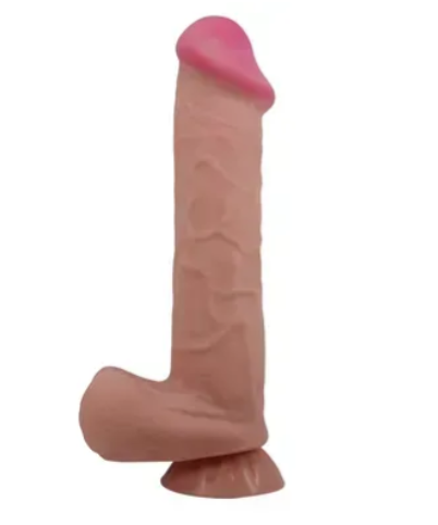 Фалоімітатор на присоску, з хребтом і ефектом ковзної шкіри LyBaile — Sliding Skin 10,2”, BW-008103NRG-1 Sex Aura | Зображення 5