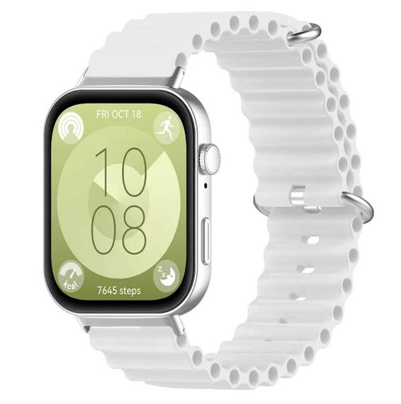 Силіконовий ремінець Primolux Ocean для смарт-годинника Huawei Watch Fit 3 / Fit 4 / 4 Pro - White | Зображення 1