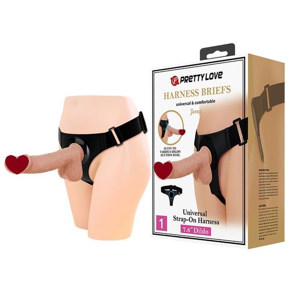 Страпон - Pretty Love Harness Briefs Jerry 7.6" sexstyle