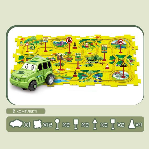 Дитяча іграшка Puzzle Racer Grass (машинка та килимок пазл, 25 деталей) | Зображення 3