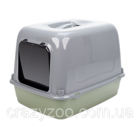 Закрытый туалет для котов Ferplast Clear Cat 10 фисташково-серый 47x36x35 см 72064099