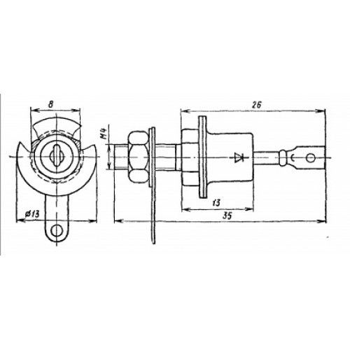Д817Б Стабилитрон 5W  61... 75 В при Iст 50 мА. Корпус КДЮ11-3 | Зображення 3