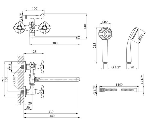 Змішувач для ванни Agua Toledo-C073 (CV017361) | Зображення 1