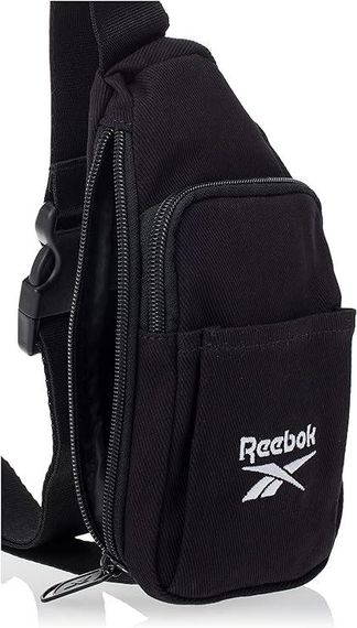 Коттоновая нагрудная сумка, слинг Reebok Classic Foundation черная | Зображення 7