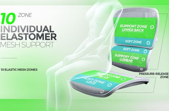 Кресло компьютерное ERGOHUMAN ELITE 2 (EHE2-AB-HAM-5D-L) сетка T-168-B2 NATURAL | Зображення 9