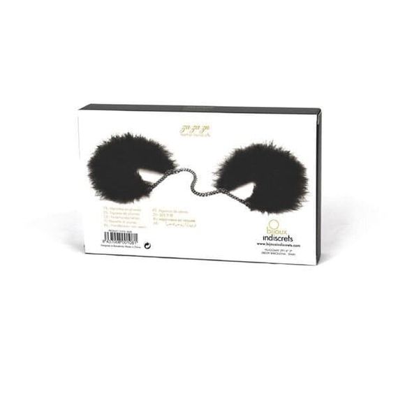 Пухнасті наручники Bijoux Indiscrets Za za zu feahter handcuffs Чорні One Size | Зображення 4