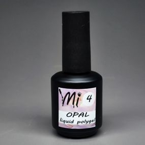 Жидкий полигель Мі OPAL #4 розово-фиолетовый с шиммером 15мл (бутылочка с кисточкой)