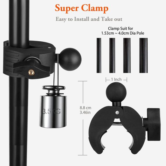 Держатель для микрофонной тарелочной стойки для iPad планшета смартфона 4″-13.5″ для журавля нотного пюпитра | Зображення 4