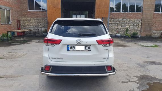 Задняя защита AK005-2 (2 шт, нерж) для Toyota Highlander 2014-2019 гг | Зображення 3