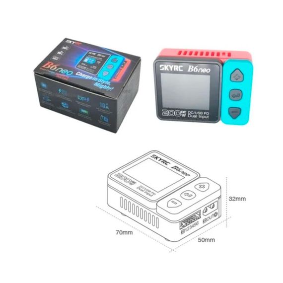 Зарядний пристрій SkyRC B6neo 200W/80W універсальний зарядний пристрій для радіокерованих моделей FPV дронів | Зображення 4