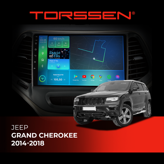 Штатна магнітола Torssen Jeep Grand Cherokee 14-18 NF9 Carplay