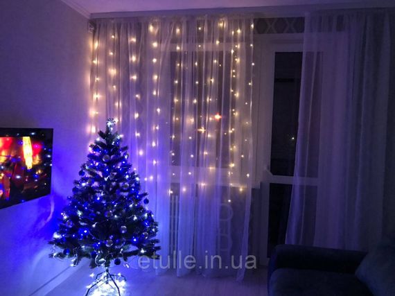 Тюль гардина белый однотонный длинный шифон для спальни, зала, кухни, гостинной, детской без утяжелителя | Зображення 4