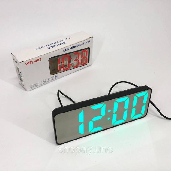 Настольные цифровые часы с подсветкой VST-898-4, Современные часы с LED подсветкой EC-38 | Зображення 4