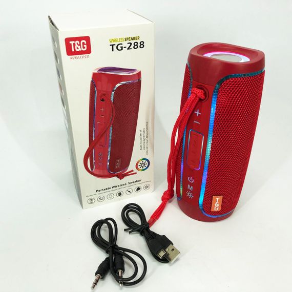 Портативна Bluetooth колонка з підсвічуванням LED TG288. YE-818 Колір: червоний | Зображення 6
