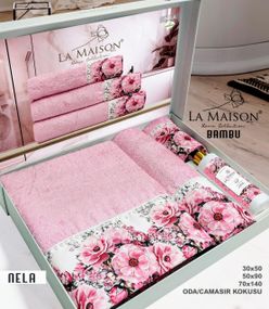 Подарочный набор бамбуковых полотенец La Maison, 3 шт. с ароматом Nela