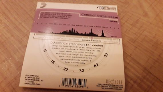 Струни d'addario exp26 ФОСФОР-БРОНЗОВАНІ для акустичної гітари 011-052 | Зображення 3