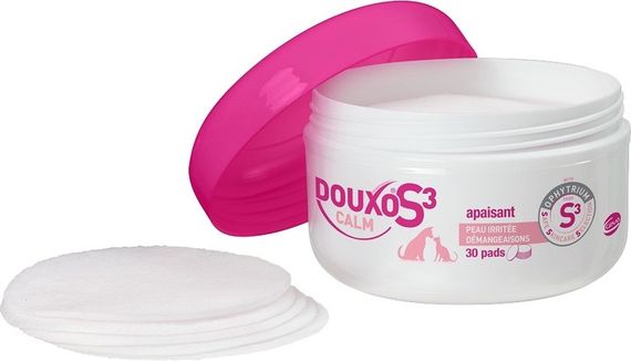 Ватяні спонжі для догляду за шкірою та шерстю собак і котів Ceva Douxo S3 Calm Pads, 30 шт | Зображення 1
