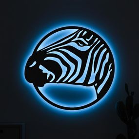 Панно декоративне картина на стіну Зебра LED підсвітка 400х375 acr-p000113