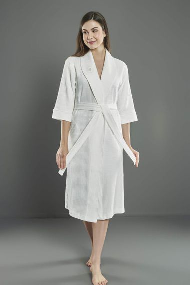 Жіночий трикотажний халат Nusa 0493 кремовий L/XL | Зображення 7