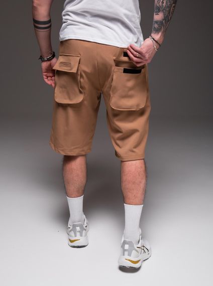 Мужские удлиненные свободные шорты с большими карманами RA2247, цвет бежевый, размер M | Зображення 5