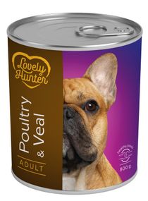 Корм Lovely Hunter Adult Poultry and Veal вологий з м'ясом птиці та телятиною для дорослих собак 800 гр