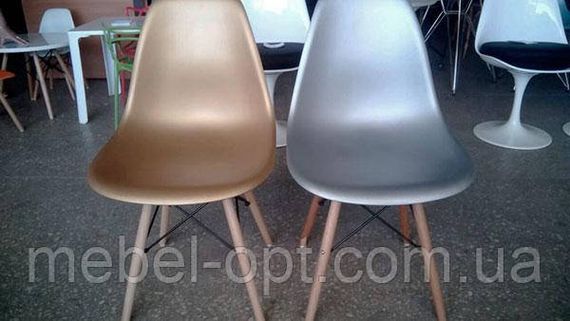 Стілець Eames DSR Chair сріблястий сірий пластик, хромовані ноги, дизайн Charles & Ray Eames | Зображення 2