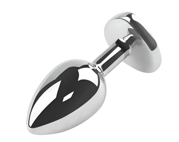 Анальна пробка із кристалом EGZO - Silver Heart Plug Red size M Sex Aura | Зображення 2