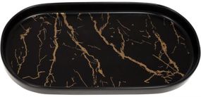 Блюдо овальное Marmo Bianco Black 30х16.5х2.5см